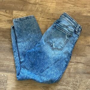 Women's Mid-Rise Ankle Crop Denim Jeans - Blue Wash